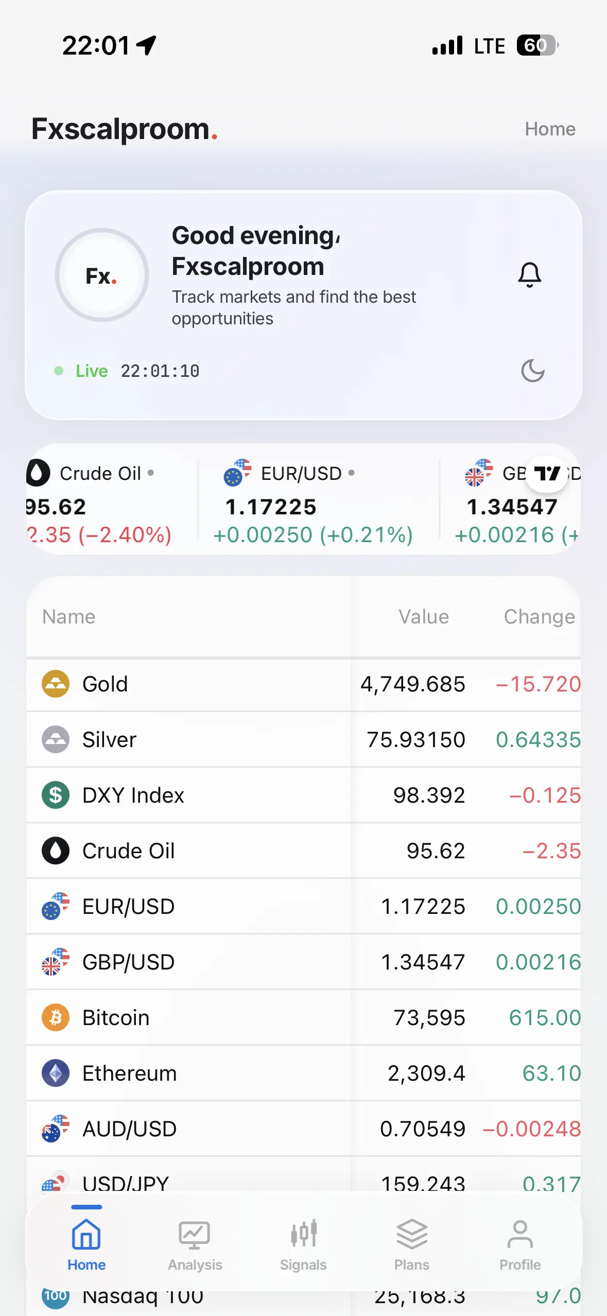 Fxscalproom app — light mode